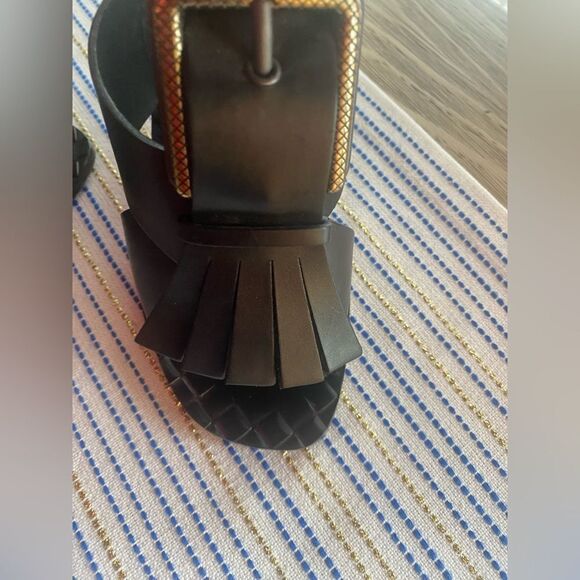 Bottega veneta high black sandals with buckle and fringes size 36 - Picture 4 of 15